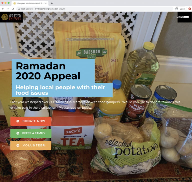 Ramadan2020 Appeal page Launched